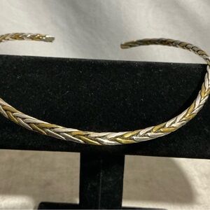 Braided Sterling Silver/Brass Choker Necklace